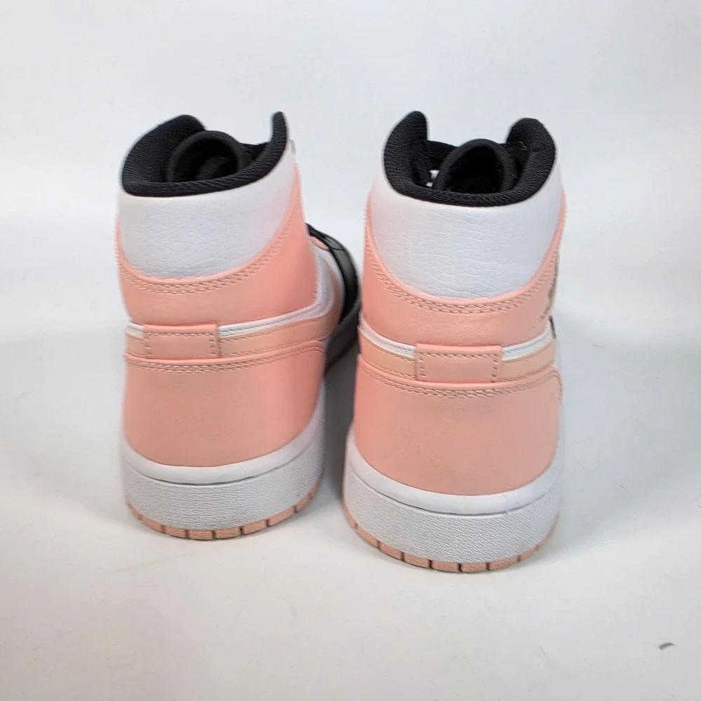 Nike Air Jordan 1 Mid Men's 9 Crimson Tint Pink White Black High Top Sneakers